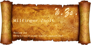 Wilfinger Zsolt névjegykártya